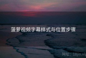 菠萝视频字幕样式与位置步骤