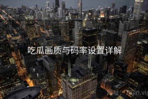吃瓜画质与码率设置详解
