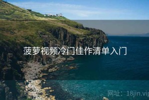 菠萝视频冷门佳作清单入门