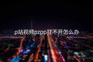 p站视频pzpp打不开怎么办