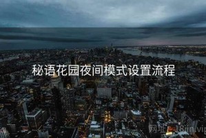 秘语花园夜间模式设置流程