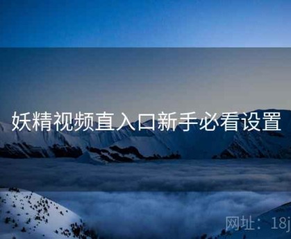 妖精视频直入口新手必看设置