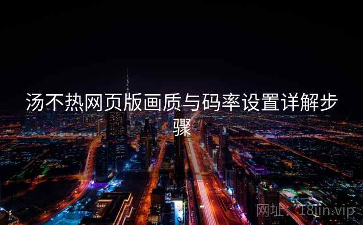 汤不热网页版画质与码率设置详解步骤