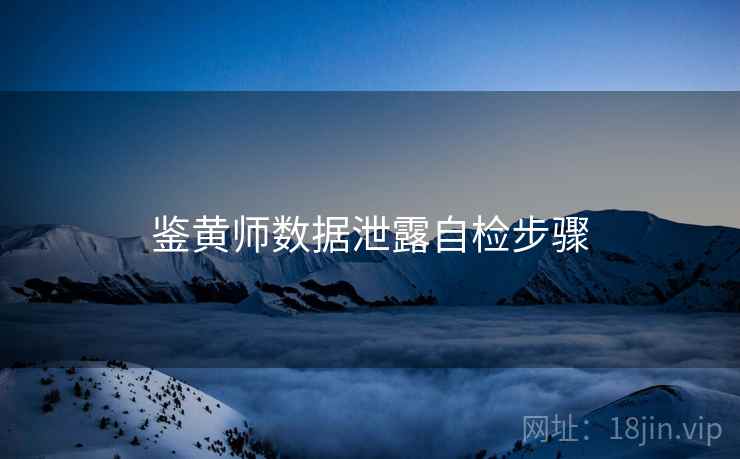 鉴黄师数据泄露自检步骤