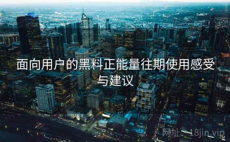面向用户的黑料正能量往期使用感受与建议