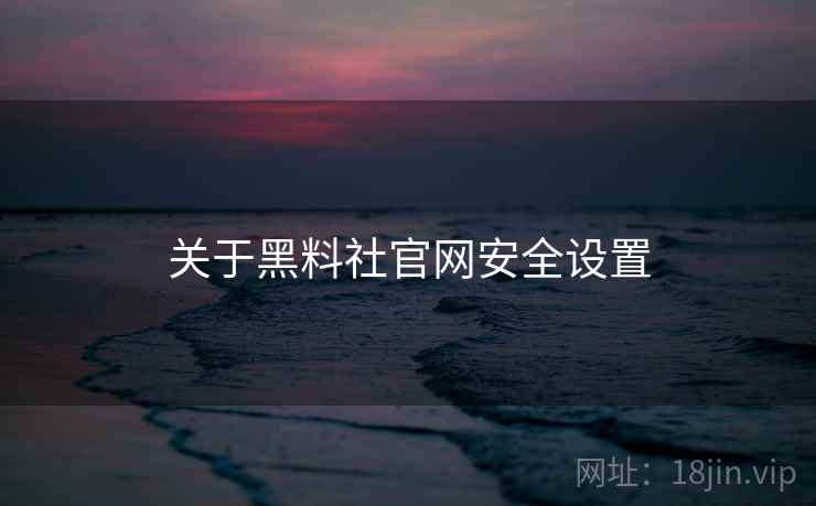 关于黑料社官网安全设置