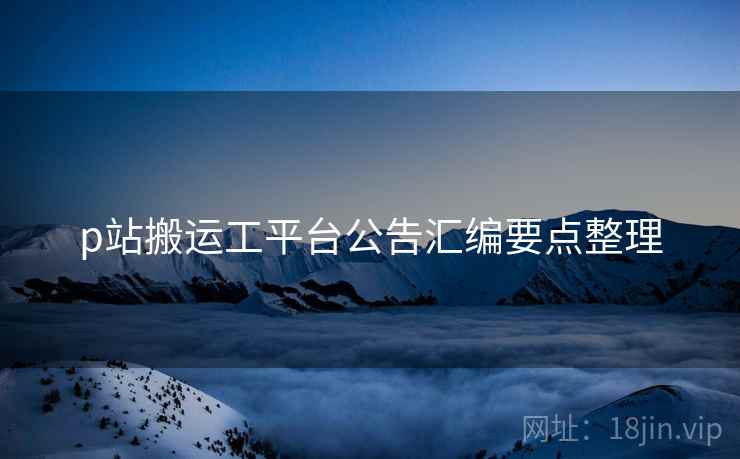 p站搬运工平台公告汇编要点整理