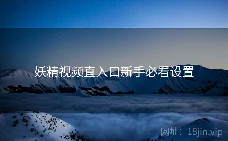 妖精视频直入口新手必看设置
